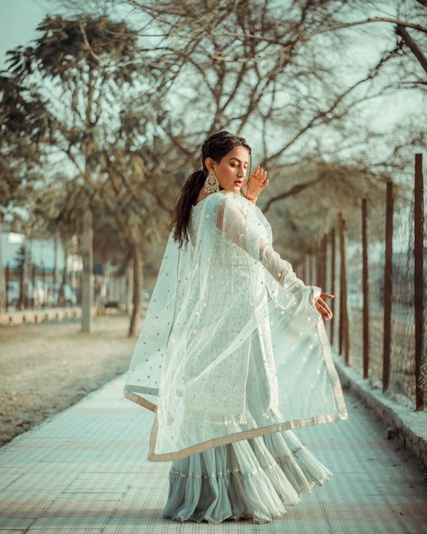 Modern Embroidered Silk Abaya